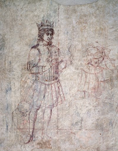 贤士的崇拜，sinopia的细节 作者 Benozzo di Les di Sandro Gozzoli