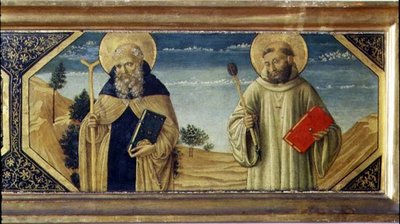 圣安东尼修道院院长和圣本尼迪克特（面板）（78957的细节）。 作者 Benozzo di Les di Sandro Gozzoli