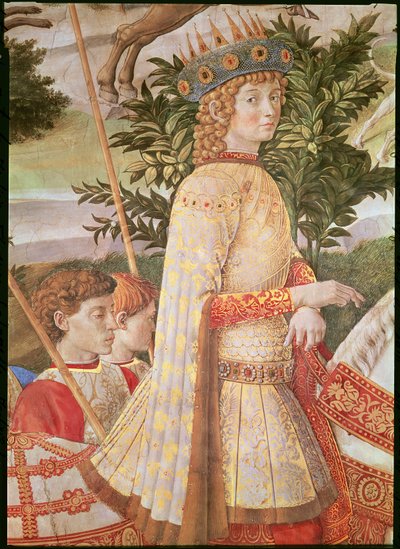 Magi的游行，由Magus Caspar幌子的Lorenzo the Magnificent领导的游行，Lorenzo de&39;Medici的细节，c.1460 作者 Benozzo di Lese di Sandro Gozzoli