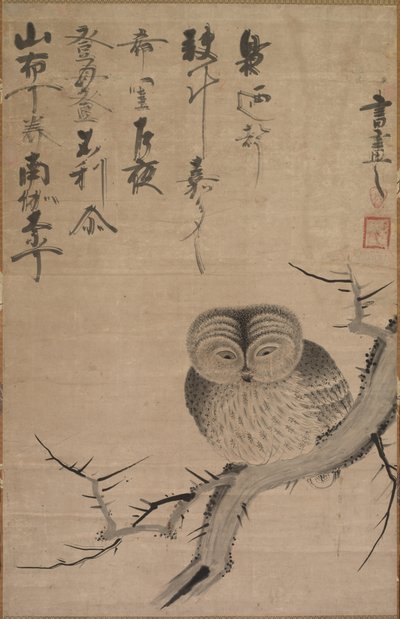 猫头鹰，1630-1640。 作者 津田便作