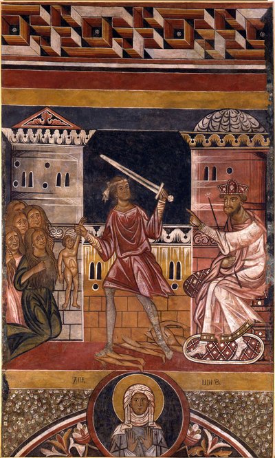 The Massacre of the Innocents par Berlinghieri, Berlinghiero（约1175-1235/42）。壁画，尺寸：350x205，圣斯蒂法诺大教堂，博洛尼亚 作者 Berlinghiero（fl.1228 36）Berlinghieri