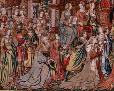 佛兰德挂毯荣誉系列。正义》（La Justicia, Los Honores）。系列挂毯的第九幅。Bernard van Orley 和 Jan Gossaert (Mabuse) 圈子里的漫画家模特。布鲁塞尔 Pieter van Aelst 制造。约 1550 年。织物 金、银、 作者 Bernaert van (circle of) Orley