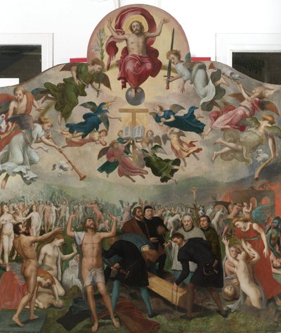 最后的审判和埋葬死者 作者 Bernaert van (circle of) Orley