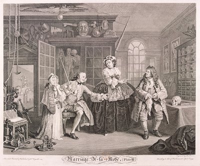 时尚的婚姻》，1745年，图版三 作者 伯纳德·巴伦