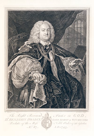 本杰明-霍德利博士的肖像，温彻斯特主教大人，1743年。 作者 伯纳德·巴伦