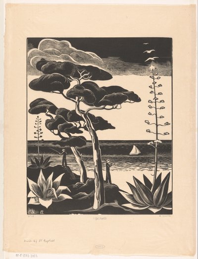 Kust bij Saint-Raphaël（原物上的标题） 作者 Bernard Essers（艺术家签名）