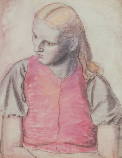 艺术家妻子的肖像，约 1926 年（铅笔和水彩画） 作者 伯纳德·梅宁斯基