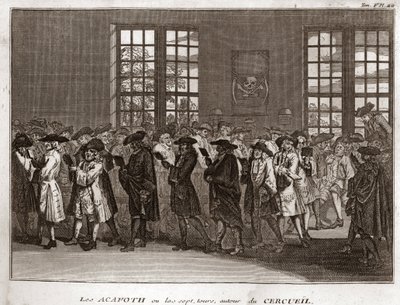 一群犹太送葬者在葬礼上表演“Acafoth” 伯纳德·皮卡特 (1723-1743) 1819 年私人收藏的“世界各国人民的仪式和宗教习俗的插图”雕刻 作者 伯纳德·皮卡特