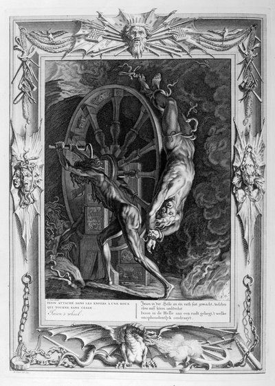 1733年在塔塔鲁斯（Tartarus）上的艾克西翁（Ixion）， 作者 伯纳德·皮卡特
