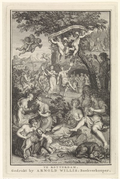 有牧羊人和牧羊女的风景画
扉页：F. 格林伍德，诗集，1719 年 作者 阿诺德威利斯