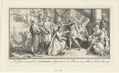 彼得大帝加冕他的妻子凯瑟琳一世为女皇，1726年 作者 伯纳德·皮卡特