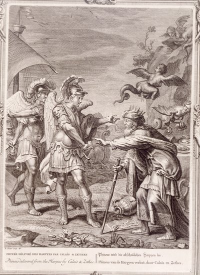 Phineus于1731年由Calais和Zethes的Harpies提供 作者 伯纳德·皮卡特