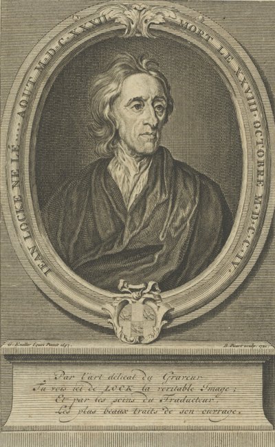医生和哲学家约翰·洛克（John Locke）的肖像1632-1704，1721年。 作者 伯纳德·皮卡特