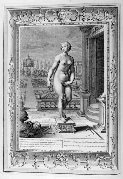 皮格马利翁（Pygmalion）被他制造的雕像迷住了，1733年。 作者 伯纳德·皮卡特