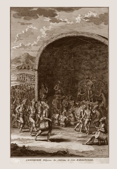 1721年，西班牙裔小岛居民的宗教仪式。 作者 伯纳德·皮卡特