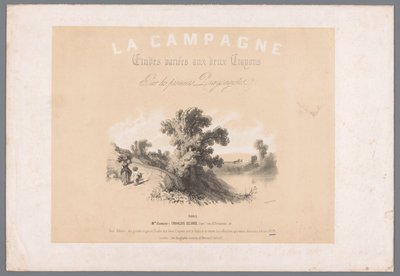 六幅描绘乡村生活的版画封面
露营。Études varieés aux deux Crayons par les premiers Paysagistes（物品上的标题）
描绘农村生活（系列名称）
坎帕涅。各种研究 作者 弗朗索瓦·德拉鲁