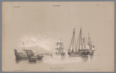 港口里的帆船 农村生活描写（丛书名） 拉坎帕涅。 Études varieés aux deux Crayons（蜡笔上的系列标题） 作者 让·巴蒂斯特·亨利·杜兰德·布拉格
