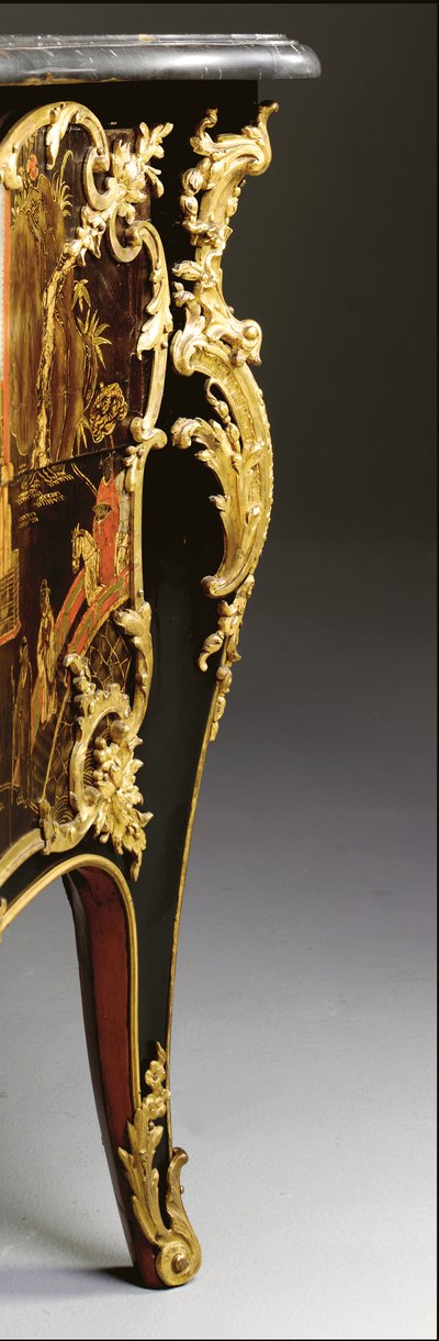 路易十五便桶，约1740年（ormolu安装的中国黑色，彩色和镀金漆，蛇纹石，大理石和弗尼斯） 作者 伯纳德·范·里森堡