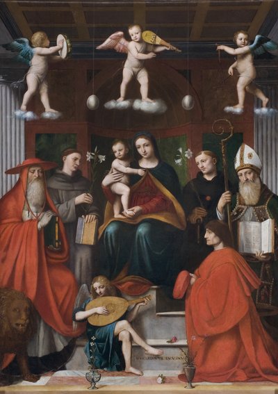神圣的对话，Pala Raimondi，1517-18 作者 贝纳迪诺·路易尼