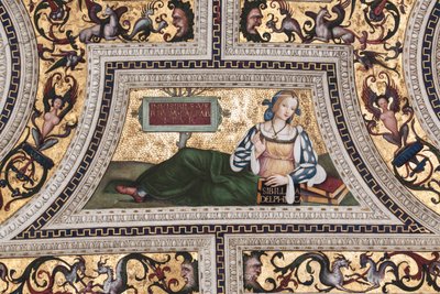 Delphic Sibyl，女巫的细节（壁画 作者 贝纳迪诺·贝托·平图里基奥