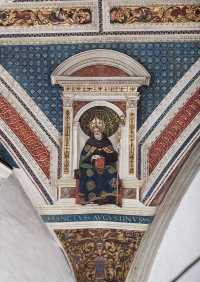 St Augustine of Hippo, detail of the Doctors of Church (fresco 作者 贝纳迪诺·贝托·平图里基奥