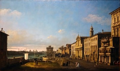 Bernardo Bellotto - Ansicht der Via di Ripetta in Rom, 1742-1744 作者 贝尔纳多·贝洛托（Canaletto）