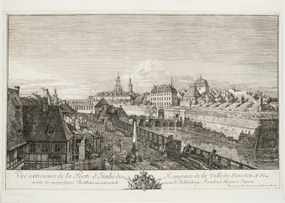 德累斯顿城墙意大利门外景 作者 贝尔纳多·贝洛托（Canaletto）