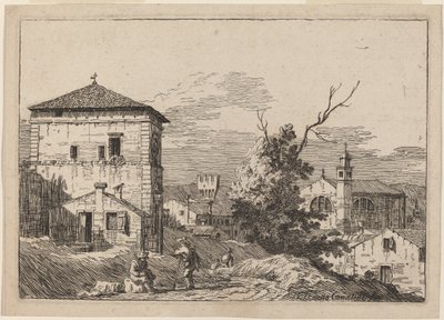 景观与枯树 作者 贝尔纳多·贝洛托（Canaletto）