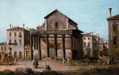 罗马-论坛中的安东尼和福斯蒂娜神庙，约1742-43年 作者 贝尔纳多·贝洛托（Canaletto）