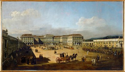 从入口庭院看到的勋伯伦宫（绘画） 作者 贝尔纳多·贝洛托（Canaletto）