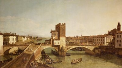 维罗纳Delle Navi桥 作者 贝尔纳多·贝洛托（Canaletto）