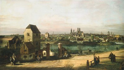 慕尼黑的景色，约1761年。 作者 贝尔纳多·贝洛托（Canaletto）