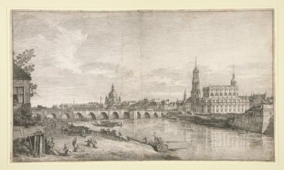 易北河上的德累斯顿大桥景观 作者 贝尔纳多·贝洛托（Canaletto）