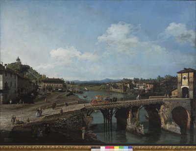 1745年都灵大埔古桥的景色 作者 贝尔纳多·贝洛托（Canaletto）