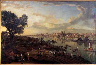 从布拉格郊区看华沙市的景色 by Bernardo Bellotto (1720-1780) 作者 贝尔纳多·贝洛托（Canaletto）