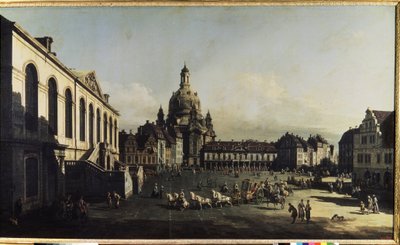 "德累斯顿新集市广场景观" (Neumarkt in Dresden) On apercoit l