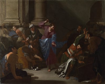 基督将商人从圣殿赶出，c。 1645 作者 贝尔纳多·卡瓦利诺