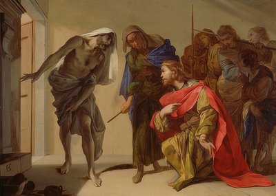 扫罗和恩多的女巫。约于1650-56年 作者 贝尔纳多·卡瓦利诺