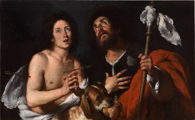 圣人罗克和塞巴斯蒂安。 作者 贝尔纳多·斯特罗兹（Bernardo Strozzi）