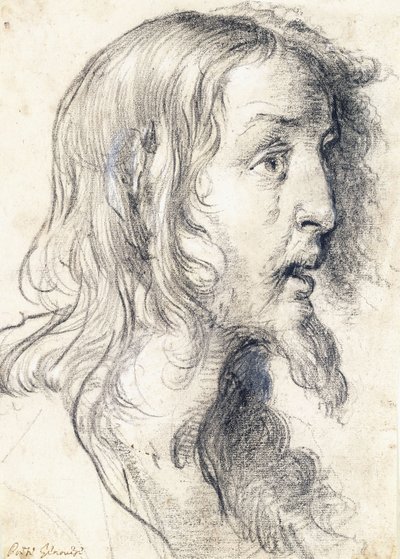 右边的基督头， 作者 贝尔纳多·斯特罗兹（Bernardo Strozzi）