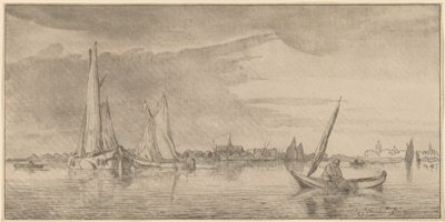 河流与城镇，1775年。 作者 伯恩哈德·施洛德