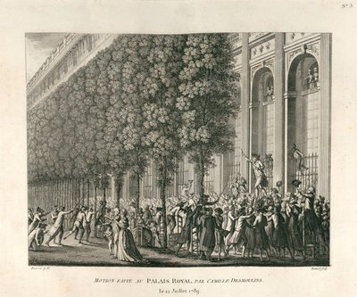1789 年 7 月 12 日卡米尔-德穆兰在皇宫提出的动议 作者 贝尔托