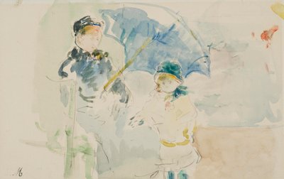 在尼斯的海滩 作者 贝特·莫里索（Berthe Morisot）