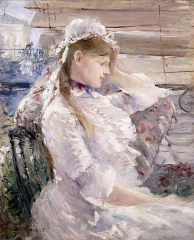 百叶窗背后，1879年 作者 贝特·莫里索（Berthe Morisot）