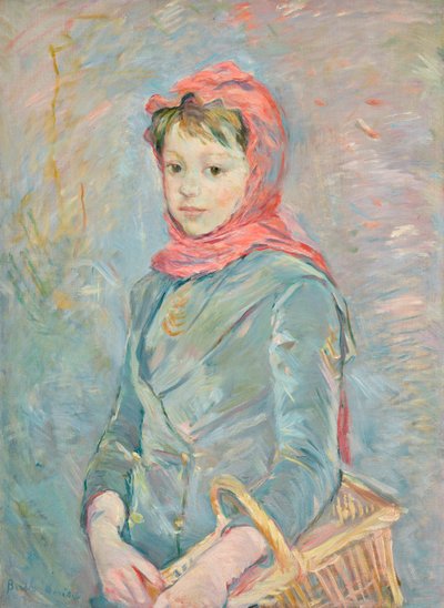 法语: Fillette portant un panier 作者 贝特·莫里索（Berthe Morisot）