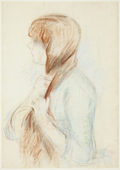 扎辫子的女孩 (La Natte) 作者 贝特·莫里索（Berthe Morisot）