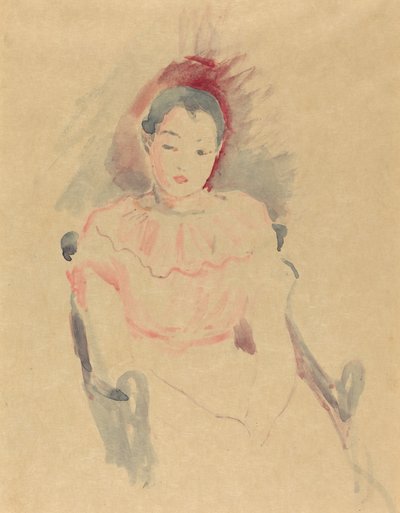 坐着的女孩，1894年。 作者 贝特·莫里索（Berthe Morisot）