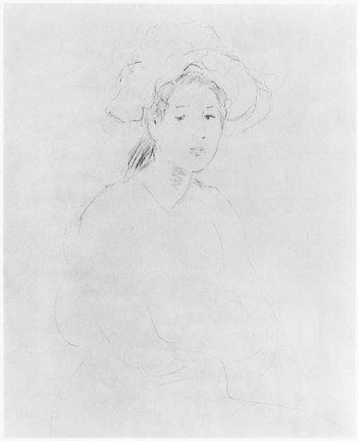 一个女人的头（Verso）（见383972 Recto）1893 作者 贝特·莫里索（Berthe Morisot）