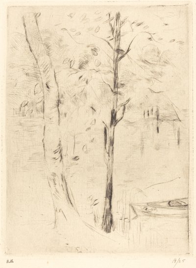 湖面上的划艇，1888年至1890年。 作者 贝特·莫里索（Berthe Morisot）