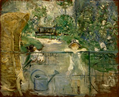 1885年，花园里的小女孩或篮子椅子 作者 贝特·莫里索（Berthe Morisot）